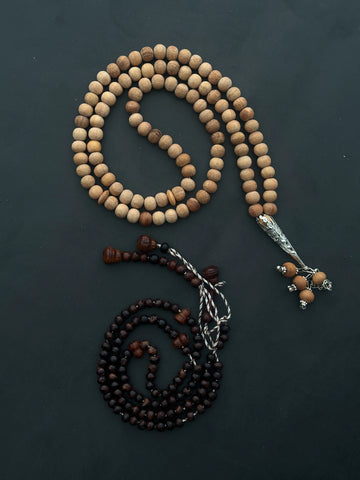 Premium Tasbih Combo Deal – Sandalwood & Oud Wood Prayer Beads (Limited Offer)