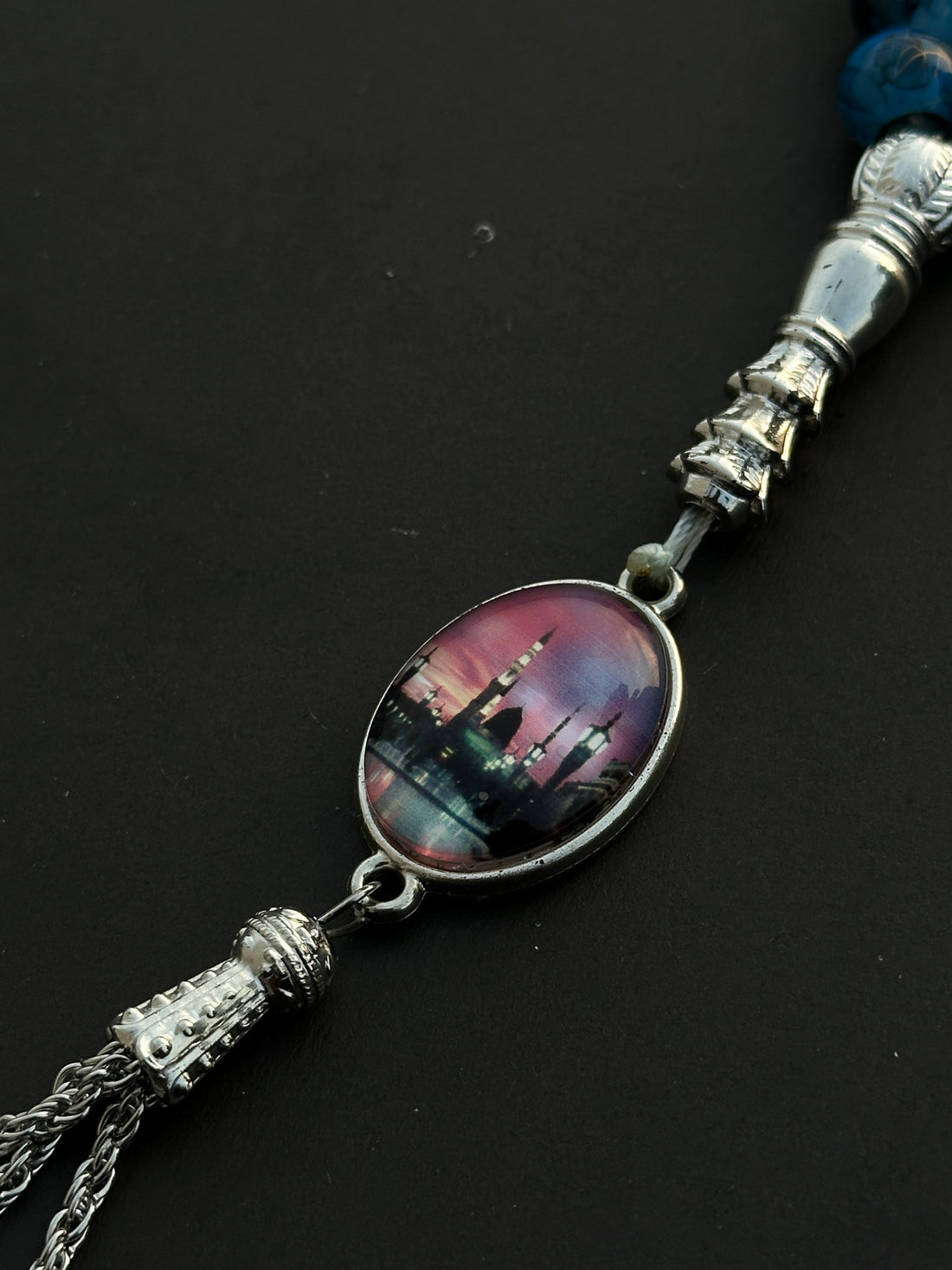 Noor-ul-Haramain Premium Stone Tasbih with Makkah & Madina Locket